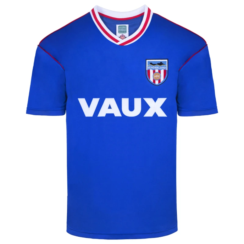 Image of Score Draw Sunderland 1990 Retro Football Away Shirt SUND90APYSS-S S Mens Sportswear