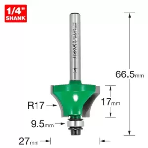 Image of Trend CRAFTPRO Bearing Guided Glazing Bar Ovolo Joint Router Cutter 27mm 17mm 1/4"