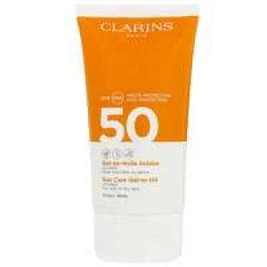 image of Clarins Sun Care Gel-to-Oil for Wet & Dry Skin SPF50 150ml