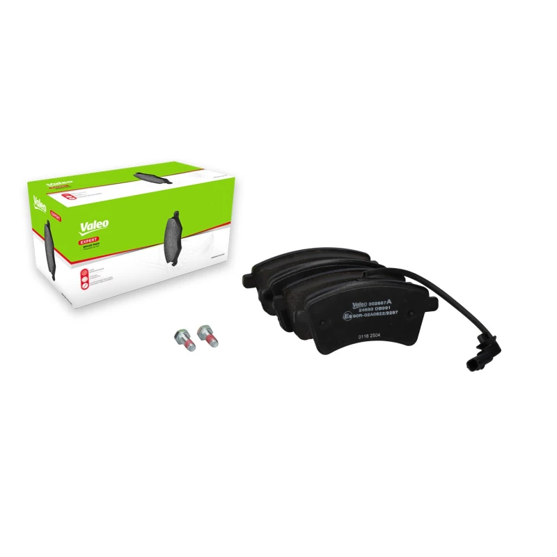 Image of VALEO 302667A Brake pad set EXPERT Front Axle, incl. wear warning contact, with anti-squeak plate Brake Pad Set,disc brake (402)