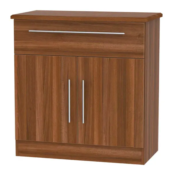 Image of Ready Assembled Edina 1 Drawer 2 Door Sideboard Walnut SHE213N