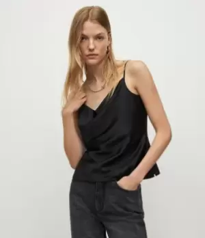 Image of AllSaints Womens Hadley Top, Black, Size: 10