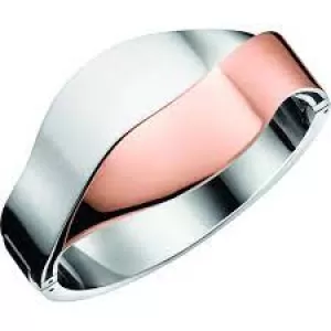 image of Ladies Calvin Klein Two-Tone Steel and Rose Plate Medium Senses Bico Bangle KJ5EPD20010M