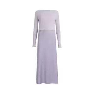 Image of AllSaints AllSaints Hera Leppo Print Dress Womens - Purple