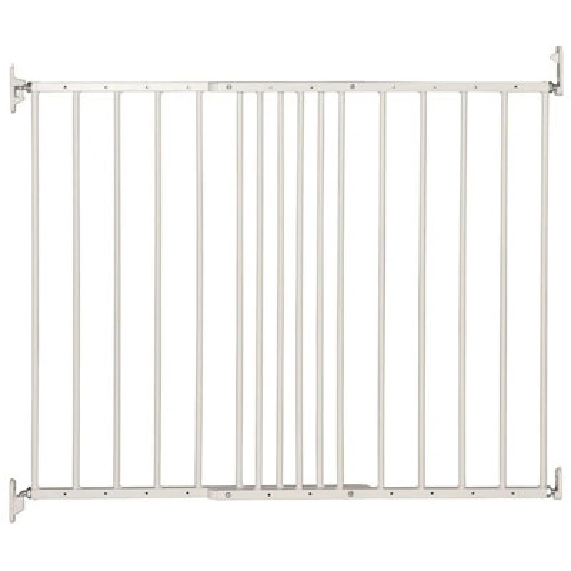 Image of Safetots Extending Metal Screw Fit Baby Stair Gate, White, 62.5Cm - 106.8Cm, Safety Gate For Toddler, Safety Barrier For Baby