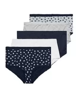 Image of Yours 5pk Mono Butterfly Full Briefs, Blue, Size 14-16, Women