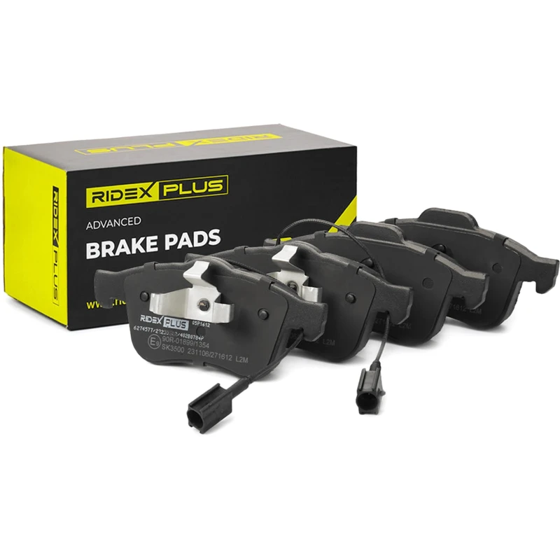 Image of RIDEX PLUS 402B0784P Brake pad set Front Axle, incl. wear warning contact, with piston clip Brake Pad Set,disc brake (402)