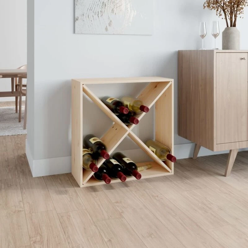 Image of VIDAXL Wine Cabinet 62x25x62cm Solid Wood Pine Vidaxl 8720845557102