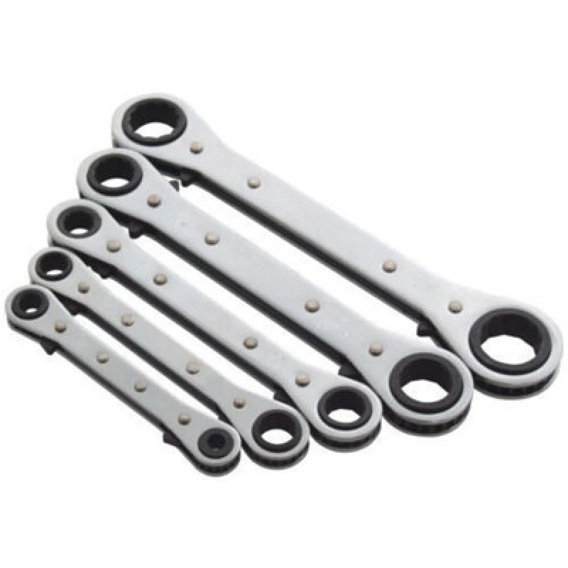 Image of Toolzone 5 Piece AF Flat Ratchet Ring Spanners KDPSP030