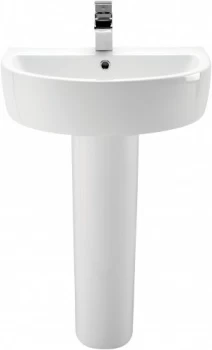 Image of Wickes Style Ceramic Basin with Full Pedestal - 500mm