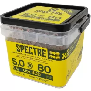 Image of Spectre Woodscrew Tub 5.0x80mm (400 Piece) in Gold