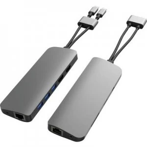 Image of HyperDrive HD392-GRAY USB-C (USB 3.1) multiport hub Ultra HD compatibility, + built-in SD card reader, + USB C connector, Aluminium casing Spaceship g