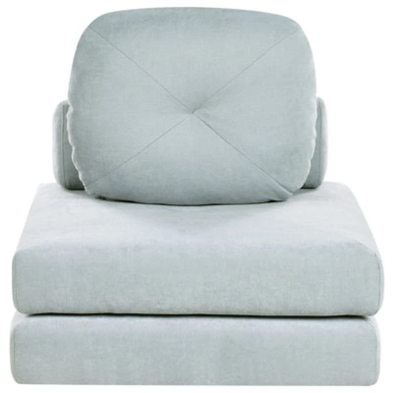 Image of Beliani Single Sofa Bed Olden Chenille Light Blue