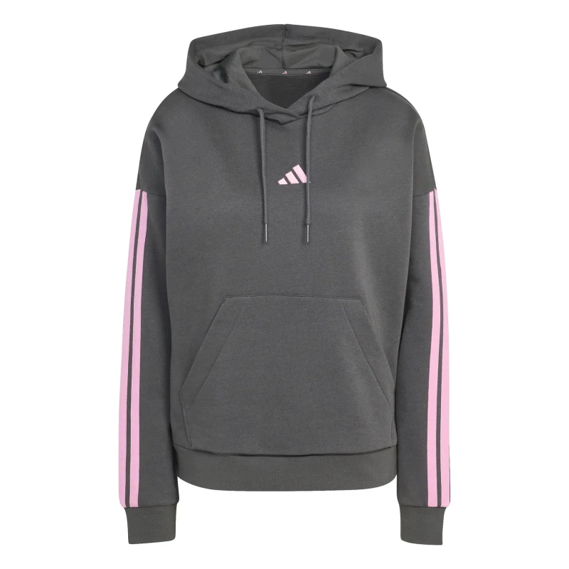 Image of Adidas Womens hooded sweatshirt adidas Essentials 3-stripes Fleece Gris Female S
