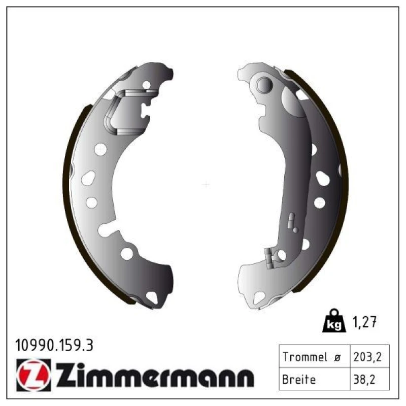 Image of ZIMMERMANN Brake Shoe Set ZIMMERMANN 10990.159.3