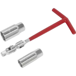 Image of Sealey 3/8" Drive T Handle and Spark Plug Socket Set 16mm x 21mm