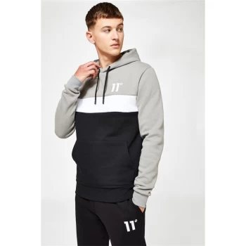 image of 11 Degrees Triple Panel Over The Head Hoodie Mens - Black