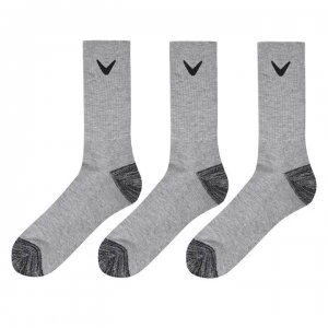 image of Callaway Opti Dri 3 Pack Golf Socks - Grey