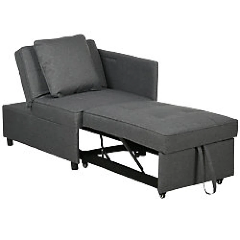 Image of Outsunny 2 Pieces Rattan Sun Loungers w/ Padded Cushion for Poolside Dark Grey 841-004V72CG