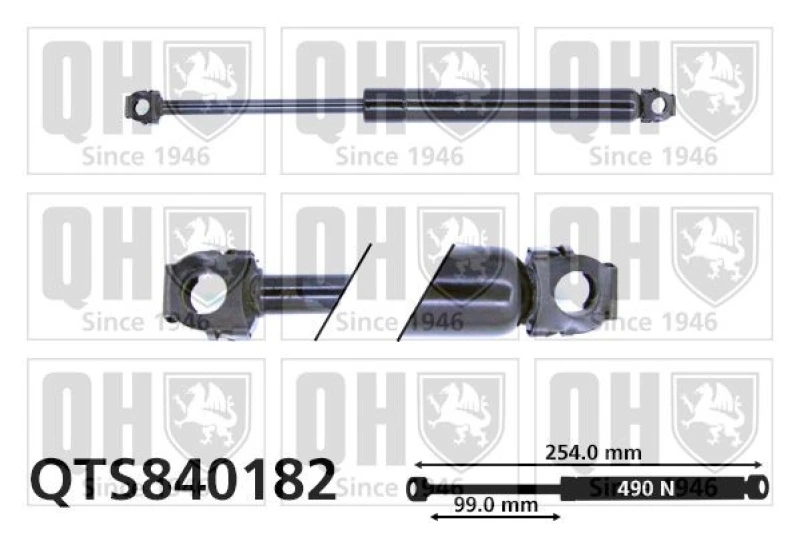 Image of QUINTON HAZELL Tailgate strut QUINTON HAZELL QTS840182