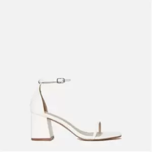 image of Missguided Strappy Block Heeled Sandals - White