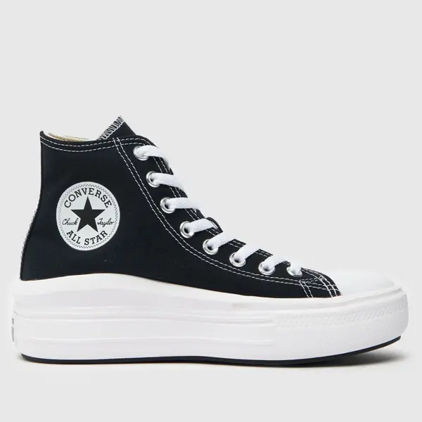 Image of Converse move platform hi trainers in Black & white Black/White UK 6.5 (EU 39½)
