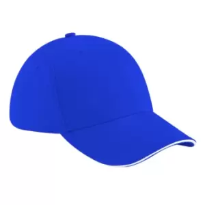 image of Beechfield Adults Unisex Athleisure Cotton Baseball Cap (One Size) (Bright Royal/White)