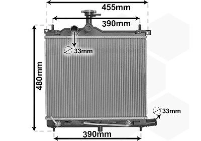 Image of VAN WEZEL Engine radiator VAN WEZEL 82012704