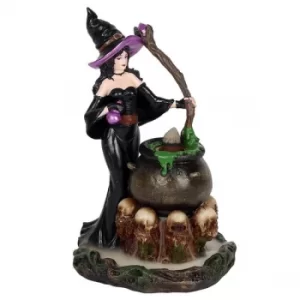 Image of Witch With Cauldron Backflow Burner