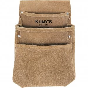 image of Kunys 3 Pocket Split Grain Leather Drywall Pouch