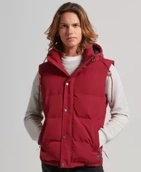 Image of Superdry Mens Everest Hooded Puffer Gilet Red / Deep Red - Size: Xxl