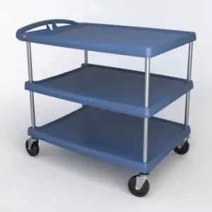 image of Slingsby MY2636-35BU - Mycart 900MM High, Blue With Three 660 x 914MM Shelves