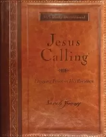 Image of Jesus Calling, Large Text Brown Leathersoft, with full Scriptures : Enjoying Peace in His Presence