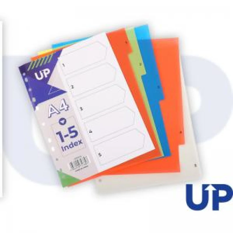 Image of UP Index Polypropylene A4 1 - 5 White