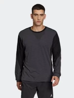 Image of adidas Wellbeing Training Long Sleeve Tee, Black Size M Men