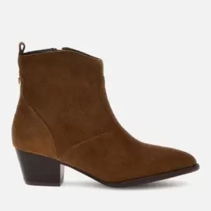 Image of Guess Womens Boyta Suede Western Boots - Cognac - UK 8