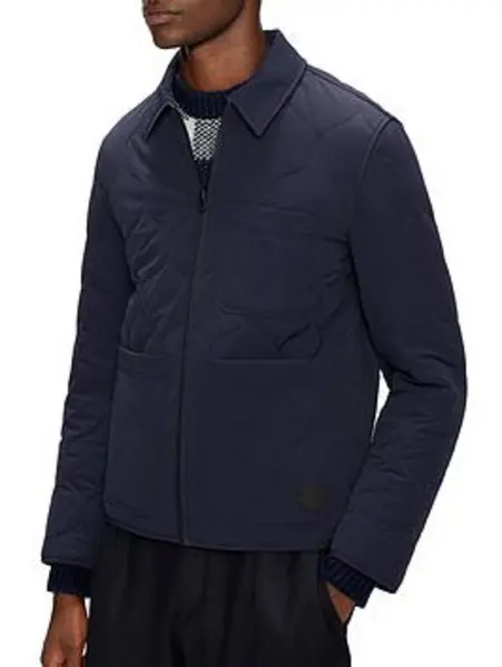 image of Ted Baker Reversible Quilted Jacket - Navy