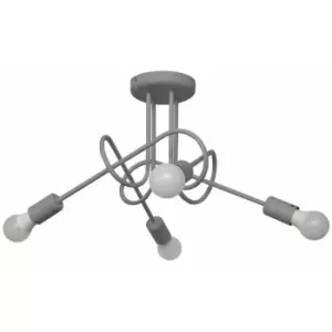Image of Helam Oxford Multi Arm Semi Flush Ceiling Light Grey 44cm
