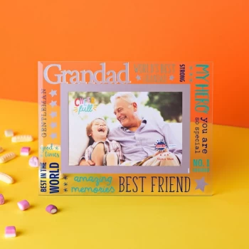 Image of 6" x 4" Cheerful Glass Photo Frame - Grandad