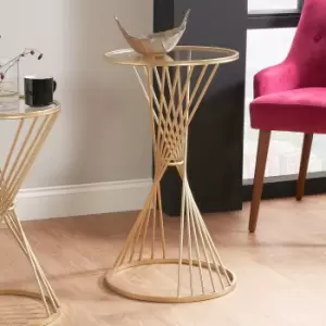 Image of Pacific Liberty Side Table, Iron & Glass Gold