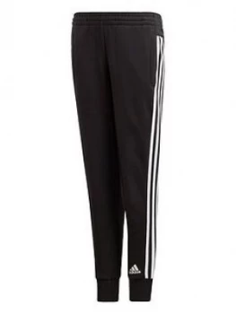 image of adidas Youth 3 Stripe Pants - Black/White, Size 13-14 Years, Women