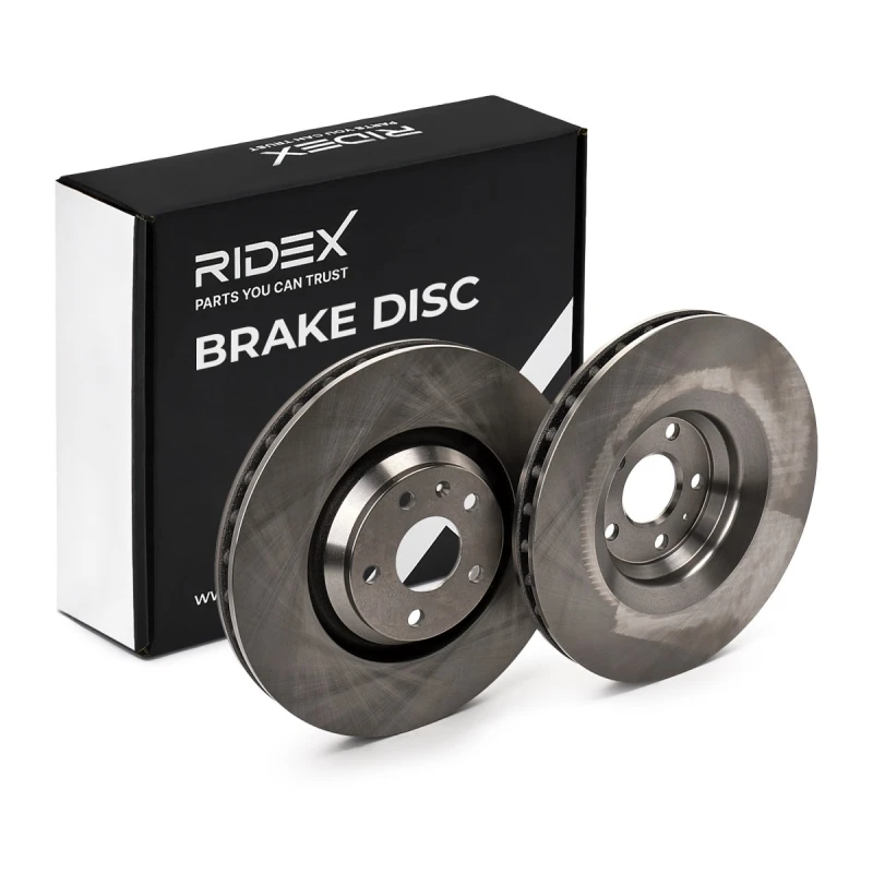 Image of RIDEX 82B1214 Brake disc Front Axle, Vented, Cast Iron, Uncoated, Untreated, without bolts/screws Cast Iron Brake Disc (82)