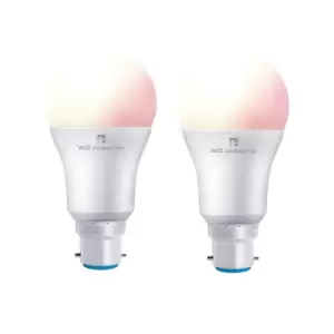Image of 4lite WiZ Connected LED Smart A60 Bulb WiFi & Bluetooth BC (B22) Colour Changing, Tuneable White & Dimmable - Twin Pack