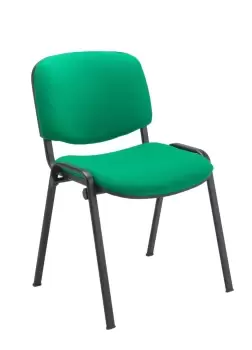 Image of Club Multi - Purpose Black Frame Upholstered Stacking Chair - Green