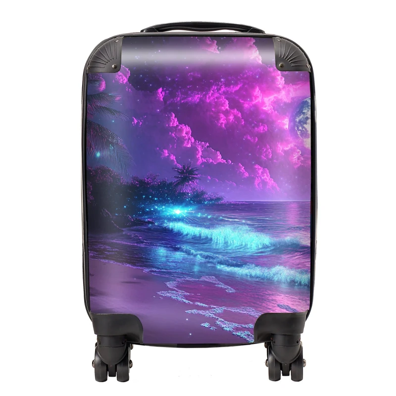 Image of Designer Luggage Elena Sable: 00007 Suitcase in Purple Size: Large Purple Unisex Large
