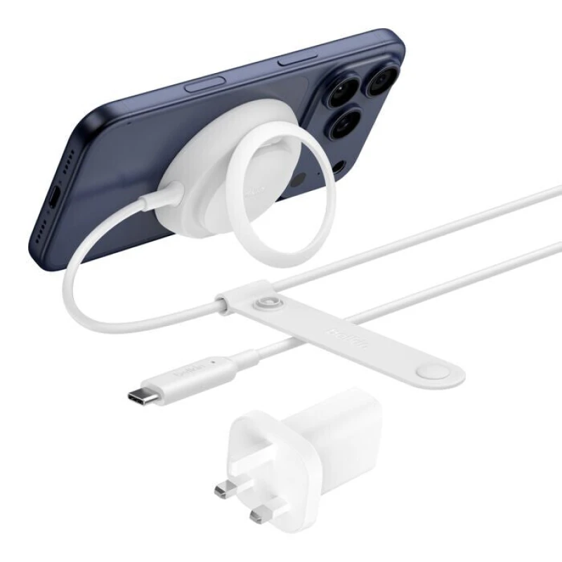 Image of Belkin WIA014MYWH mobile device charger Smartphone, Headphones White USB Wireless charging Fast charging Indoor WIA014MYWH