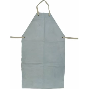 Image of Chrome/Leather Apron with Ties 24X36' Grey - Kennedy
