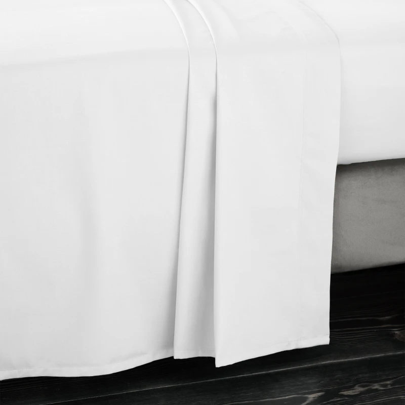 Image of Bianca 400 Thread Count Cotton Sateen Flat Sheet White unisex Double