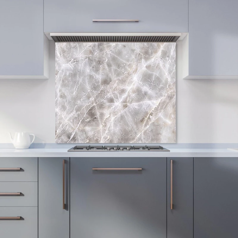 Image of Warren Reed - Designer Polished Grey Marble Effect Kitchen Splashback Size: 600mm x 750mm Grey Unisex 600mm x 750mm
