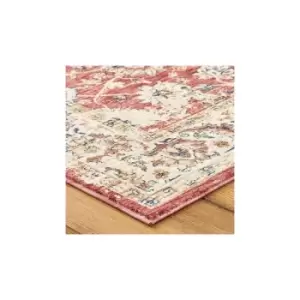 Image of Homespace Direct - Alahambra Red 80x150cm Large Rug Living Room Bedroom Rugs Soft Easy Care Carpet - Red